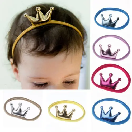 

Unisex Baby Toddler Boys Girls Crown Hairband Elastic Nylon Headband Headwear