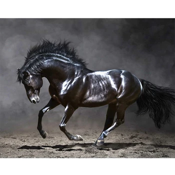 

New 5D DIY Diamond Painting Horses Running Animals Embroidery Full Round Diamond Cross Stitch Rhinestone Mosaic Painting Gift