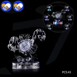 Игрушка мечта 3D Crystal Puzzle мигает светодиодный свет двенадцать созвездий гороскоп/Скорпион головоломки игрушки развивающие игрушки