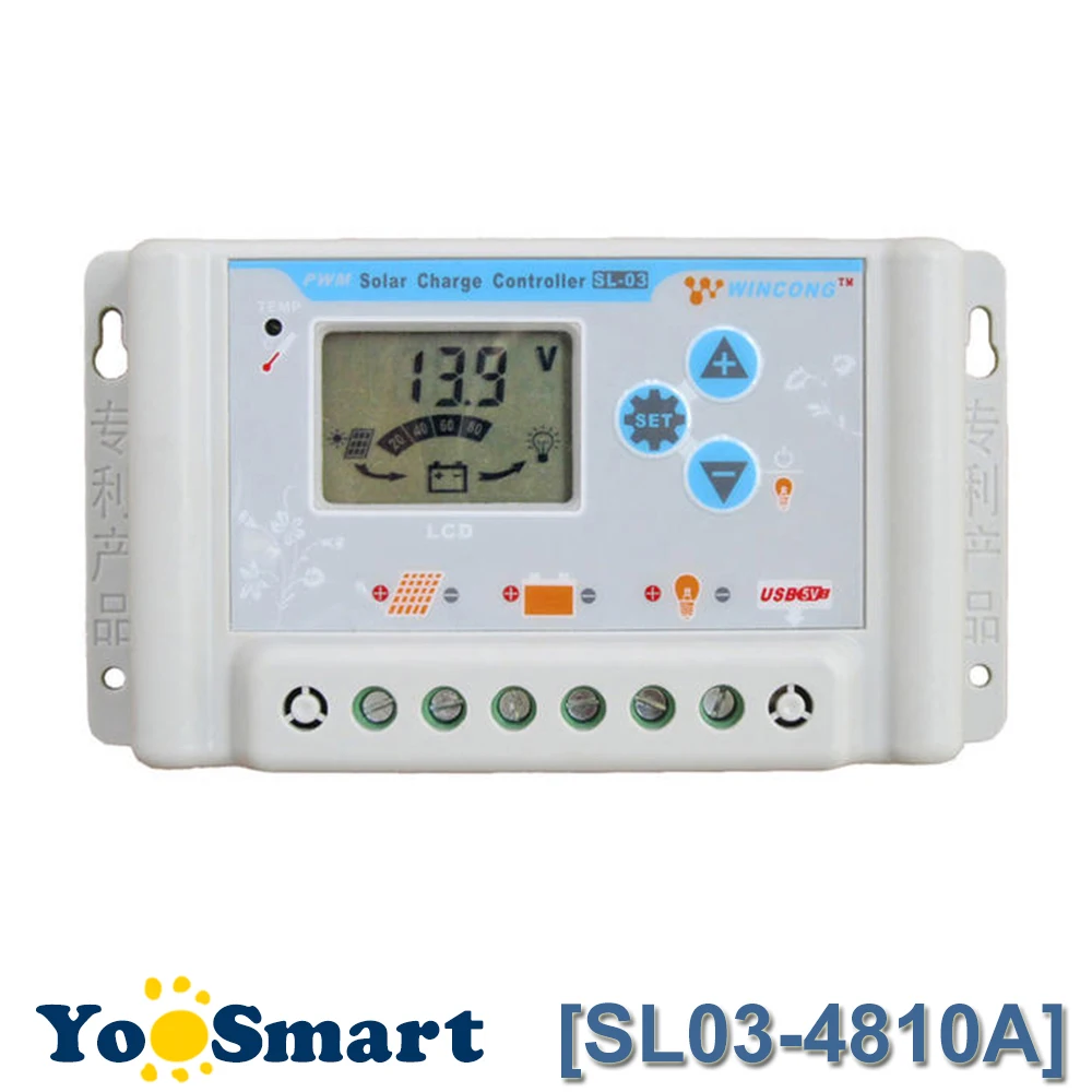 

PWM 10A Solar Charge Controller 36V 48V 60V USB LCD Display Adjustable Parameter for Li Li-ion lithium LiFePO4 Batteries