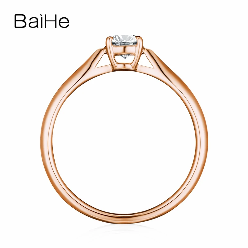 BAIHE однотонное 10K белое золото (AU417) сертифицировано 0.25ct круглый 100% муассанит
