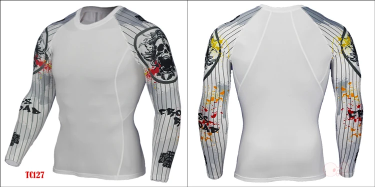 Быстросохнущие спортивные футболки с длинными рукавами с 3D принтом волка, плотно облегающие футболки для мужчин, спортзал фитнес бег, топы, дышащая одежда
