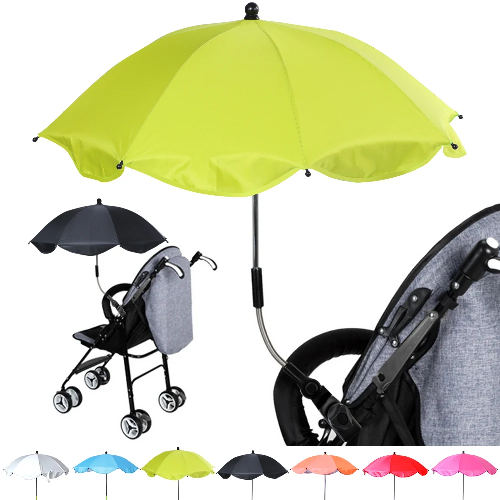 

1pcs High Quality Adjustable Stroller Umbrella Rain UV Protection Baby Pram Pushchair Sun Shade Parasol With Universal Clamp