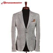 Abruzzomaster/Мужские костюмы в клетку с узором «гусиная лапка», 2 предмета, мужской костюм в клетку с узором «гусиная лапка», мужские блейзеры на свадьбу