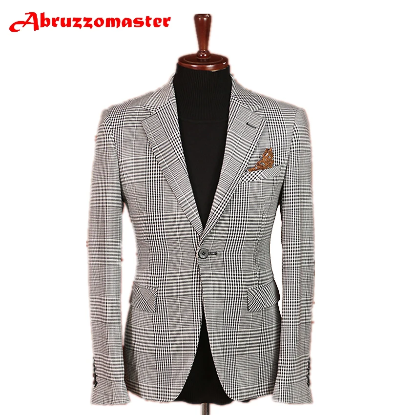 

Abruzzomaster Houndstooth Check Men Suits 2 pieces Houndstooth Plaid Suit Custom Made Man Suit Houndstooth Man Blazers Wedding