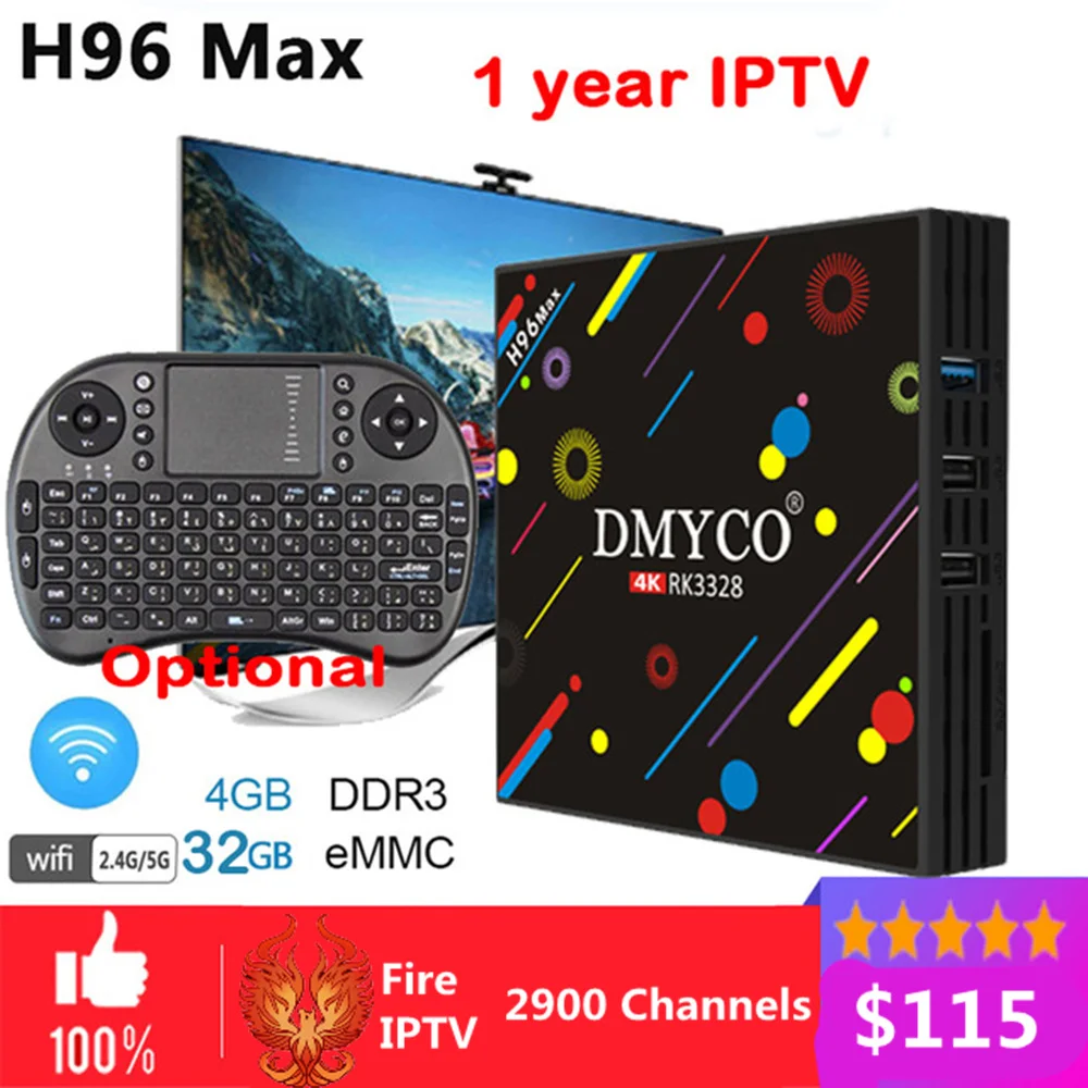 H96 MAX 4G RAM 32G ROM Android 7.1 tv box With wireless keyboard smart TV box Rockchip RK3328 Quad-core Support media play