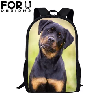 

FORUDESIGNS 3D Wolf Dog Animal Prining Children School Bag Girls High School Student Satchel Zipper Boy Backpack Large 16 Inch