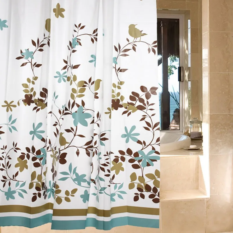 

180X180 cm PEVA waterproof shower curtain Bath Curtain with 12 hooks Home Supplies Decoration Bathroom supplies