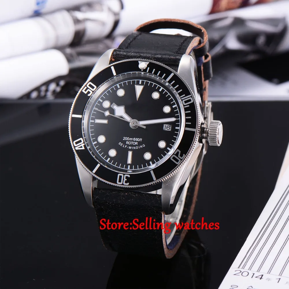 

41mm corgeut black dial Sapphire Glass Automatic movement mens Watch C04