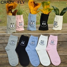 Сумасшедшие FLY Harajuku носки с мультяшным рисунком смайлик носки хлопок Для женщин носки милые носки Harajuku скейтборд Книги по искусству носки Chaussette