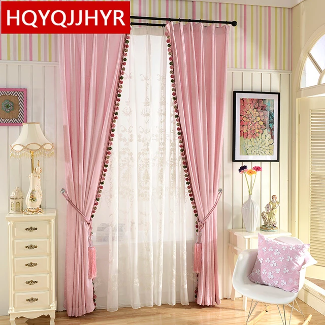 European Luxury Double Sided Chenillev Blackout Curtains For Bedroom European Luxury Double Sided Chenillev Blackout Curtains For Bedroom High Grade Pink