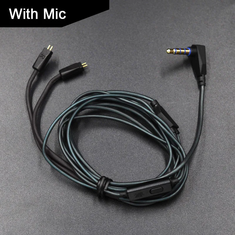 KZ ZS6 Сменные наушники кабель 0,75 мм 2-контактный Модернизированный кабель с микрофоном Применение для плотным верхним ворсом KZ ZS5/ZS3/ZS4 - Цвет: ZS6 Cable With Mic