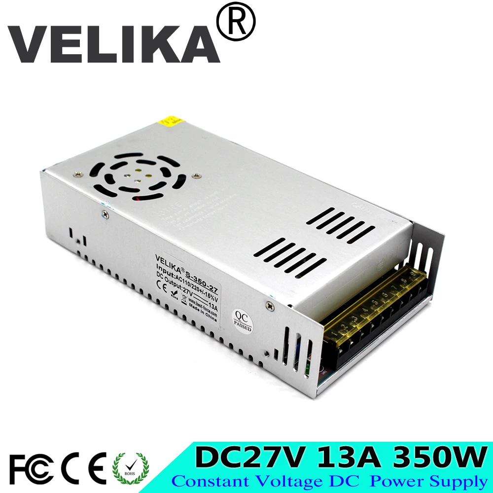 Регулируемый импульсный источник питания DC 27V 13A 350W адаптер Трансформатор 110V 220V AC