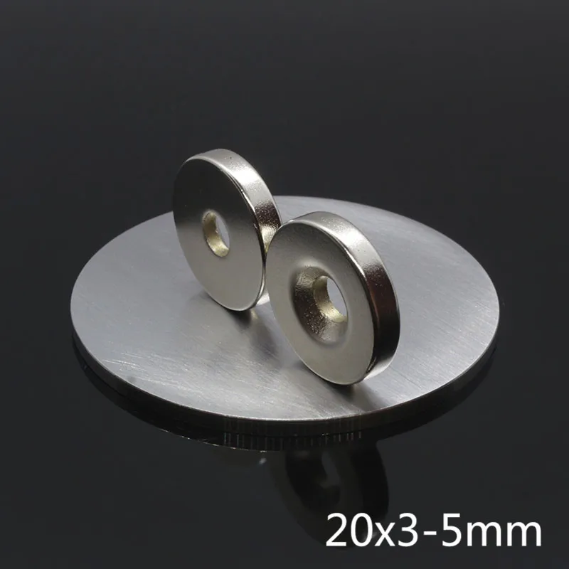 5 шт. 20 мм x 3 мм отверстие 5 мм сильное кольцо круглые магниты 20*3-5 мм 20x3-5мм Редкоземельные неодимовые 5 мм винтовое отверстие