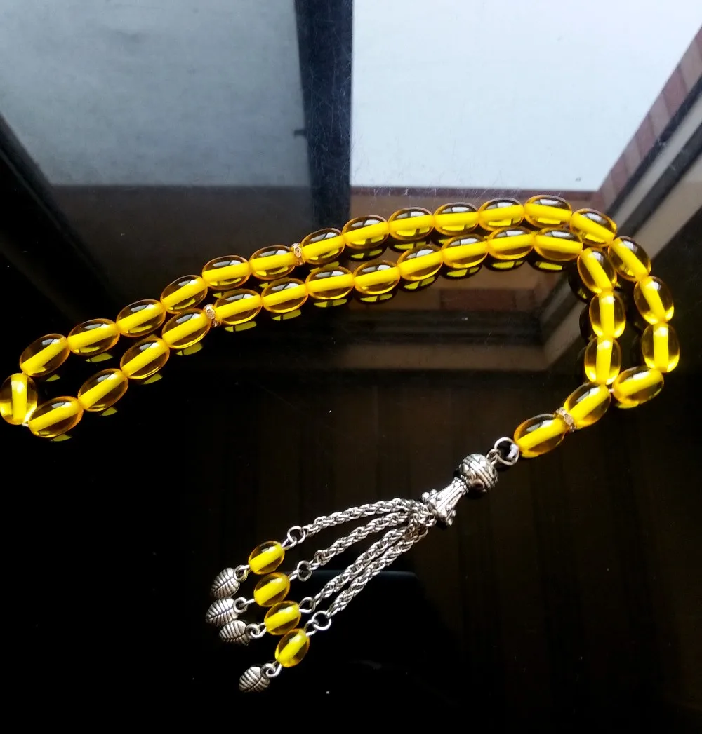 

Free shipping new Beautiful Islamic 33 Resin Amber Prayer Beads Tasbih Allah Muslim prayer Rosary Tesbih misbaha masbaha