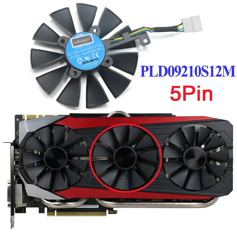 88 мм PLD09210S12HH PLD09210S12M кулер fanfor ASUS STRIX GTX980TI RX480/580 R9 390X/R9 390 GTX 1060 GTX1070 1070Ti 1080Ti игровая - Цвет лезвия: 5pin