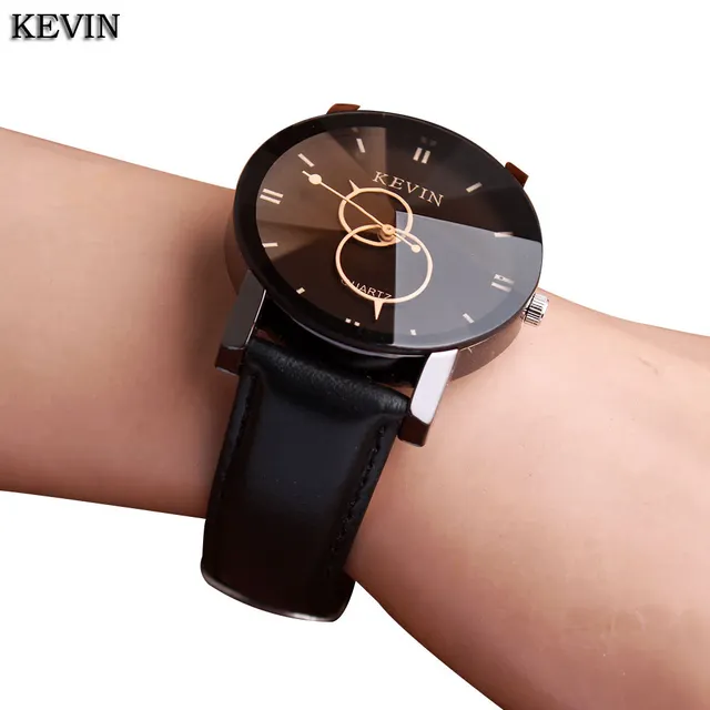 KEVIN New Fashion Design Women Watches Fashion Black Round Dial PU Leather Band KEVIN New Fashion Design Women Watches Fashion Black Round Dial PU Leather Band
