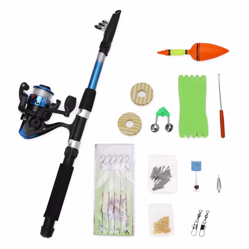 

Fishing Tackle Sets With Fishing Lures Baits Hooks Kits Fishing Rod Accessories Travel Fish Pole Rod Reel Lure Kits