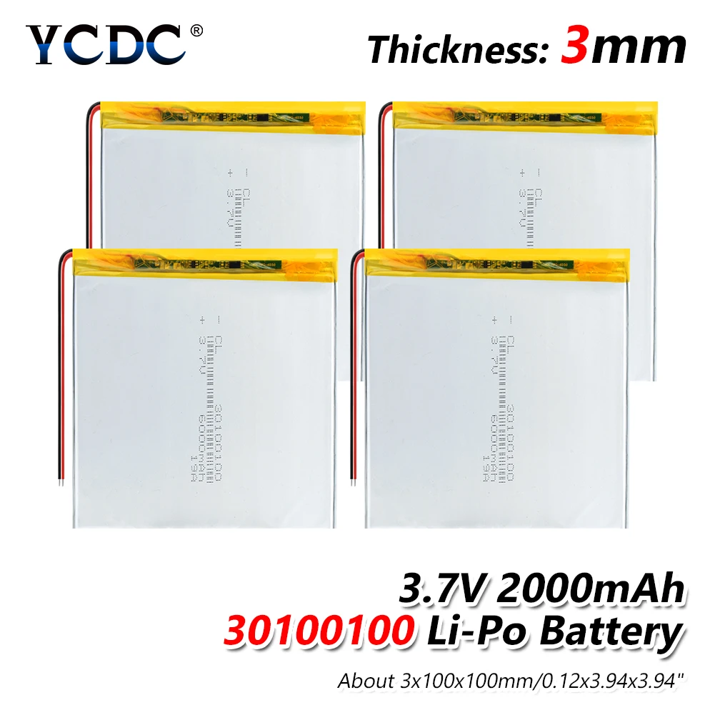 

3.7V 6000mAh 30100100 Lithium Polymer Li-Po ion Rechargeable Battery For MP4 MP5 GPS PSP mobile Pocket PC e-books bluetooth