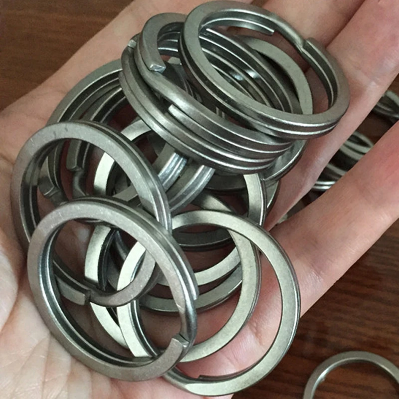 

32mm Titanium Alloy Key Ring EDC Outdoor Small Tool Rough Stone Wash Style Key Ring Accessories.