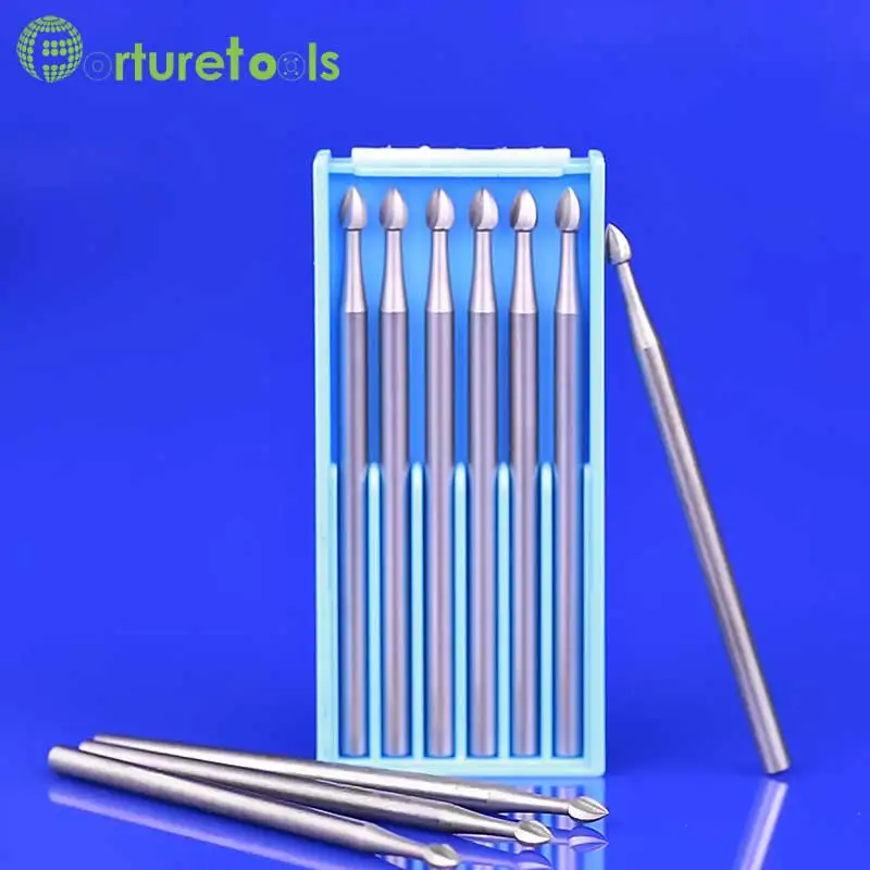 

6pcs type C tungsten carving tools Router Bits dremel Rotary hand tools for jewelry head 1.0~2.3mm Shank dia 2.35mm TZ66
