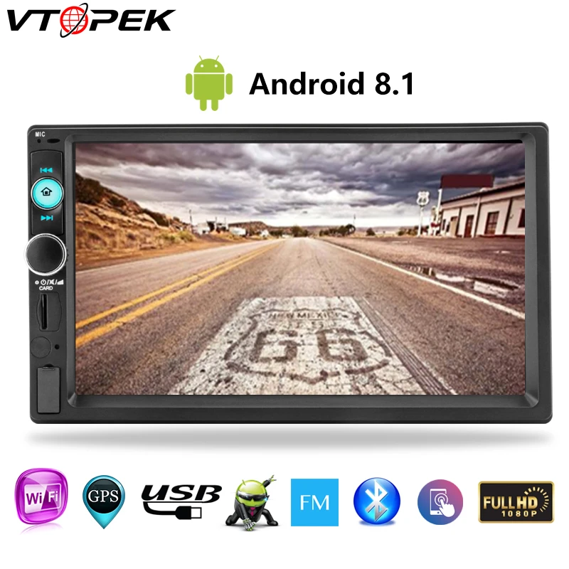 Vtopek 2 DIN 7 ''автомобильный Радио HD автомобильный аудио тюнер Универсальный Bluetooth