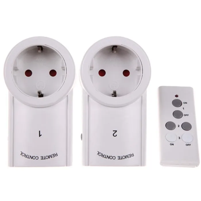 

TS-832-2 2 Pack Remote Control Wireless Power Outlets Light Switch Socket 230V 50Hz 10A EU Plug For Lamps & Small Appliances