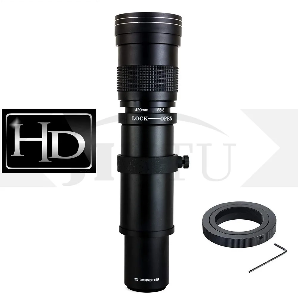 JINTU 420-800mm f/8,3 HD с ручными настройками телефото объектив с фиксированным фокусным расстоянием для Canon EF-M EOS M1 M2 M3 M5 M6 M10 M50 M100 Кольцо адаптер для беззеркальной камеры