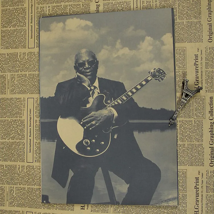 B.B.King Брюс мастер рок-гитары Постер блюз виртуозионный музыкальный график | Дом и
