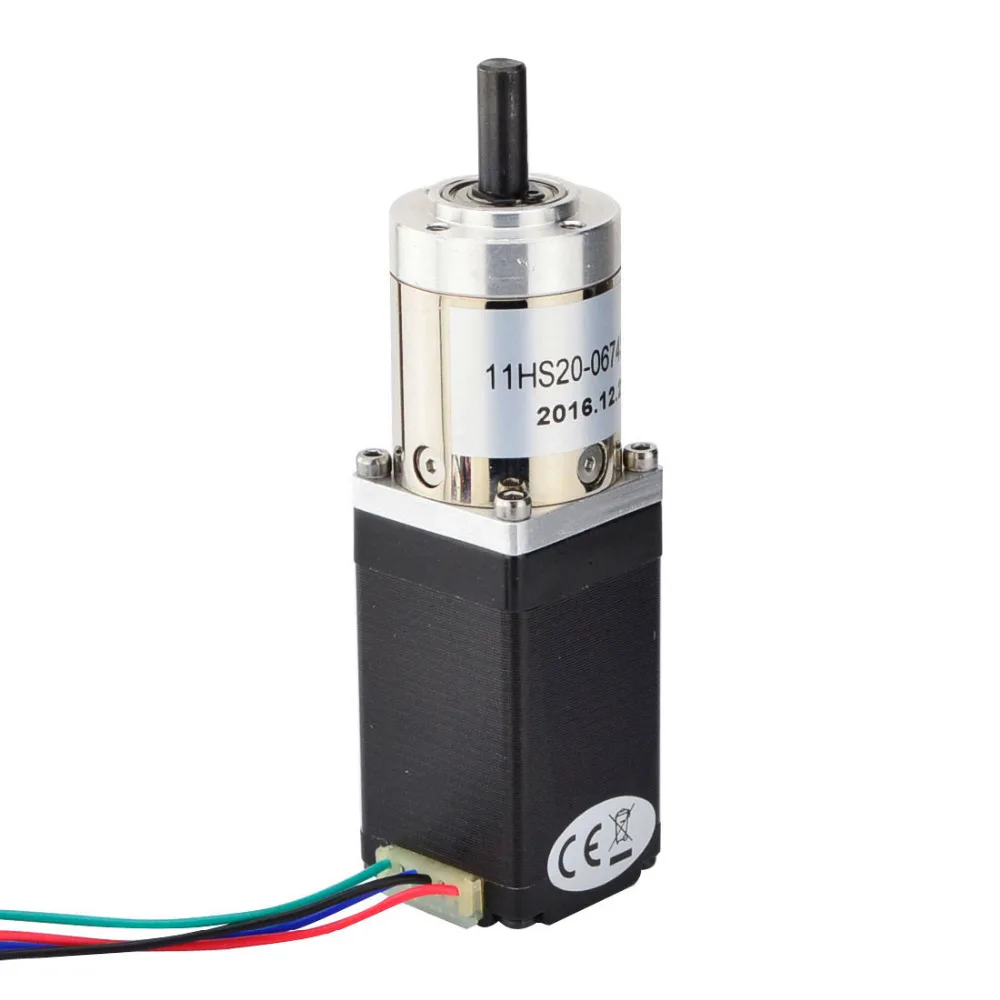 

Nema 11 Stepper Motor 0.131 deg 2 Phase Bipolar L=51mm w/ Gear Ratio 14:1 planetary reduction gearbox D-cut Shaft