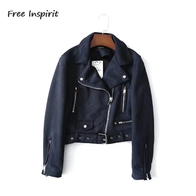 Free Inspirit 2018 New Fashion Spring & Autumn Women Jackets Commuting Solid Zipper The Punk