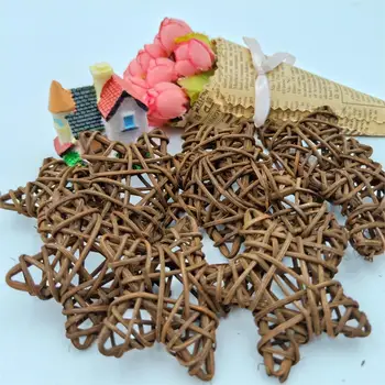شراء10PCS6CM الروطان ستار سيباك Takore عيد الميلاد جميل/عيد ميلاد والمنزل زخارف حفل زفاف لتقوم بها بنفسك الحلي كرة من السلال لعبة أطفال