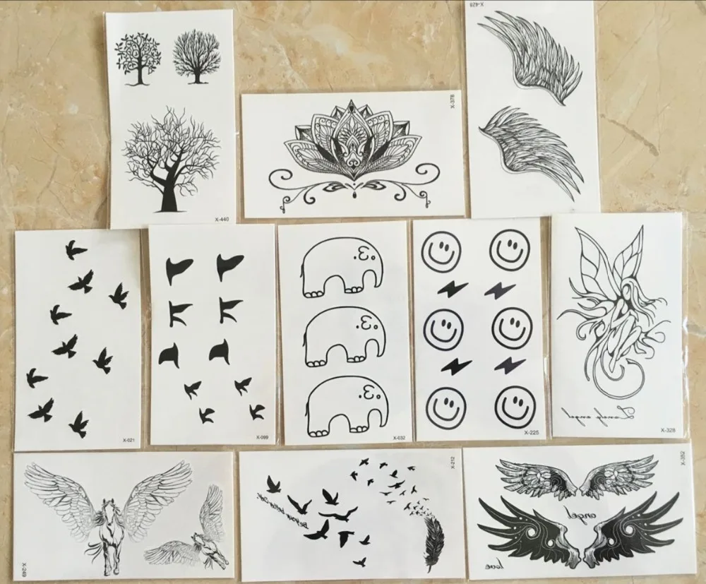 10pcs/set Women Sexy Black Fake Tattoo Stickers Waterproof Temporary Tattoos Sticker Buy 10=11 | Красота и здоровье