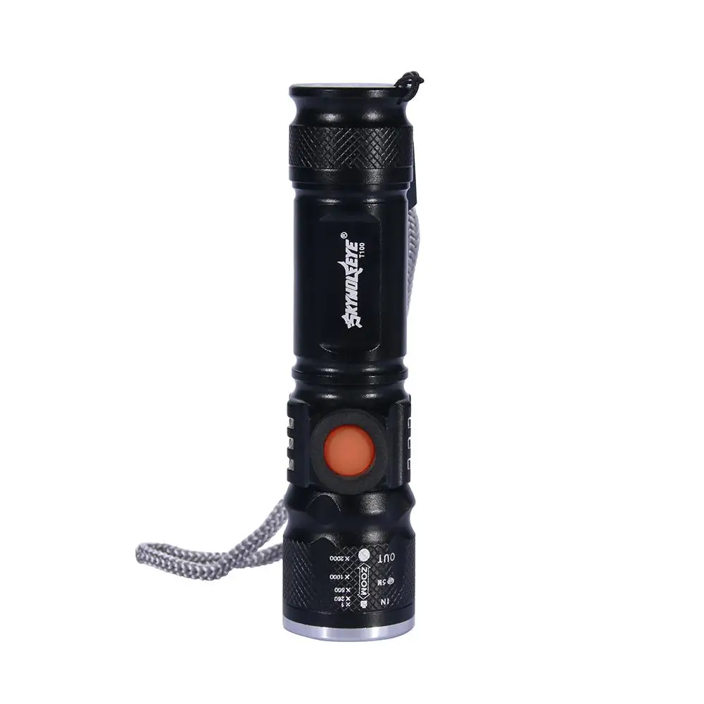 Skywolfeye Выдвижная лампа факел T6 8000 лм светодиодный тактический фонарь полицейский 3 режима фонарик - Испускаемый цвет: Холодный белый