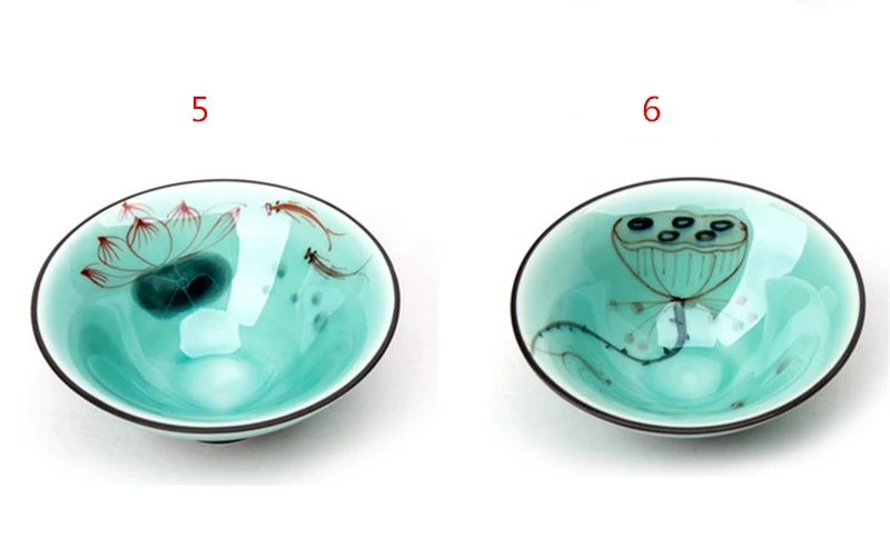 3 Chinese Tea Cup Ceramic Celadon Kung Fu Tea Set Drinkware Retro Gaiwan Teacup Blue And White Porcelain Coffee Cups Mug
