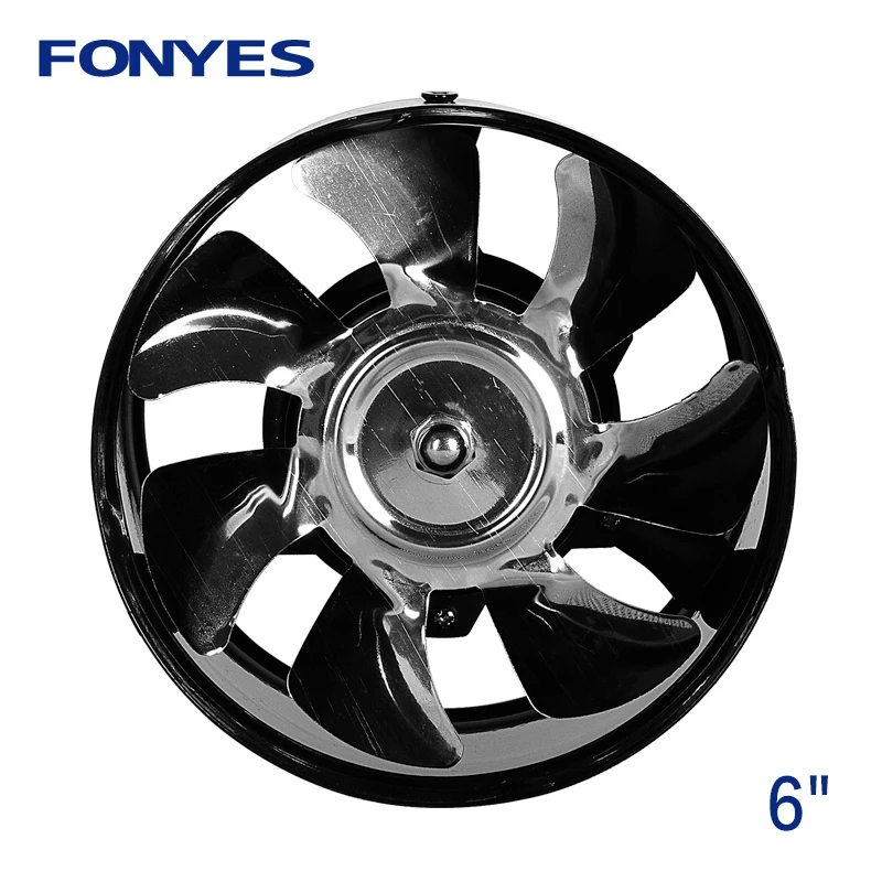 Kaufen 6 zoll abgas inline impeller ventilator metall rohr dunst ventilator wand ventilator für badezimmer küche 150mm 220V 110V