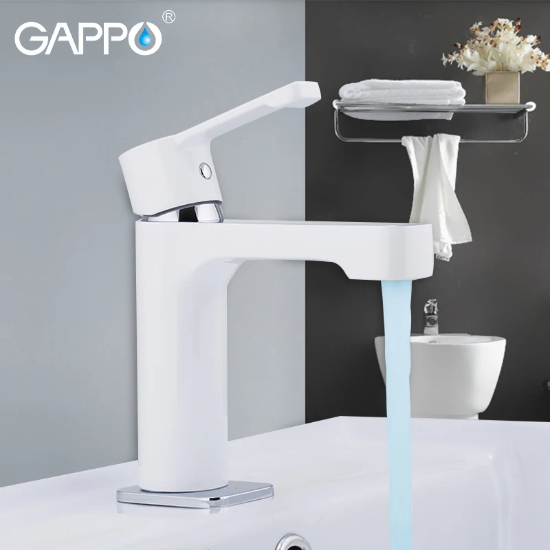 

GAPPO basin faucet basin mixer water tap white storing varnish surface finishing waterfall faucet deck mounted faucet taps