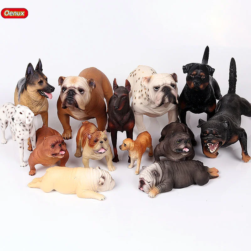Oenux Классическая большая собака Имитация животных Doberman Pinscher Rottweiler Dalmatian Bully