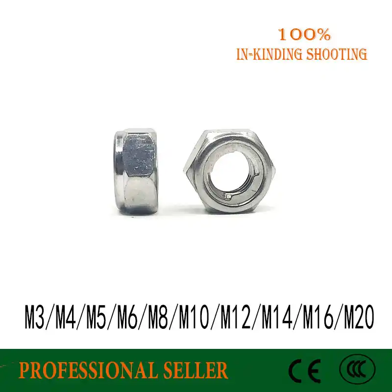 20//60//100pcs M2 M3 M4 M5 M6 Nylon Insert Self-Lock Aluminum Nuts Hex Lock Nut US
