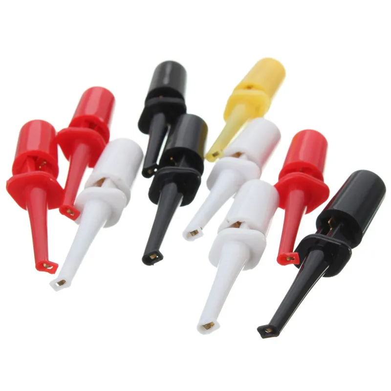 

10Pcs A Lot Multimeter Lead Wire Kit Test Hook Clip Grabbers Connector Test Probe For DIY electronics or laboratory testing work