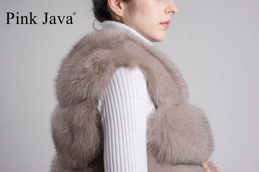 Женский меховой жилет розовая куртка из натурального Лисьего меха QC8006|real fox fur