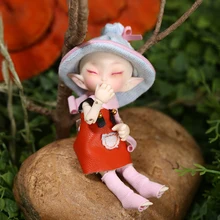Frete grátis fairyland fl realpuki roro boneca bjd 1/13 rosa sorriso elfos brinquedos presente de aniversário