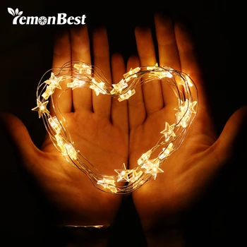 

LemonBest 2M 3M Fairy Waterproof Outdoor Decoration Sting lamp Copper Wire Star String Light Battery Powered for Christmas