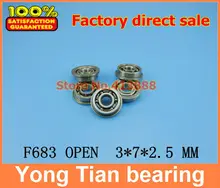 Atacado F683 3*7 ABERTO * 8.2*2.5*0.6 MM série métrica com flange miniatura esferas profundo do sulco rolamento ZZ MF73 F683 F683K