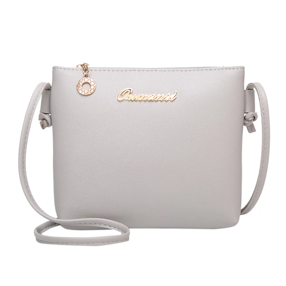 

Women Fashion Handbag Solid Color Crossbody Bag PU Leather Zipper Shoulder Messenger Bag Phone Coin Bags Sac A Main#H15