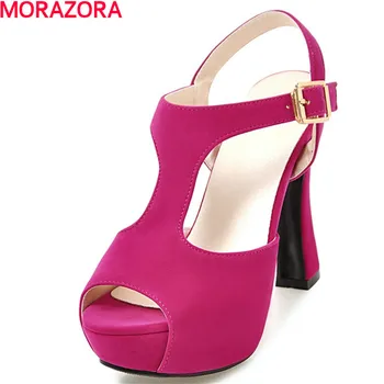 

MORAZORA new arrival peep toe wedges shoes high heels sandals women pumps platform shoes summer party fashion hot sale