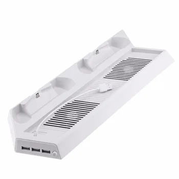 

3000 DC5V RPN Vertical Stand Dual Controllers Charging Dock Station Cooling Fan With Light USB Hub for PS4 Pro
