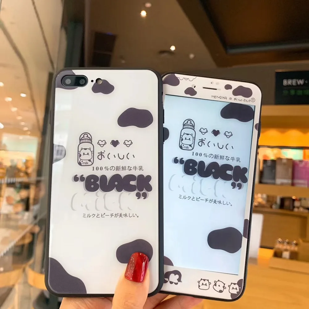 KISSCASE молочная бутылка черный боковой Чехол Для Телефона iphone 7 X XR XS MAX милые Чехлы