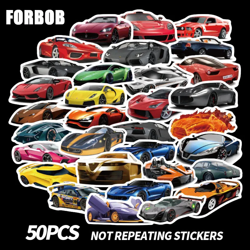 

50pcs 2020 New Cool Racing Car DIY Graffiti Waterproof Stickers Bomb Planner Scrapbook For Waterbottle Auto Laptop Moto Luggage