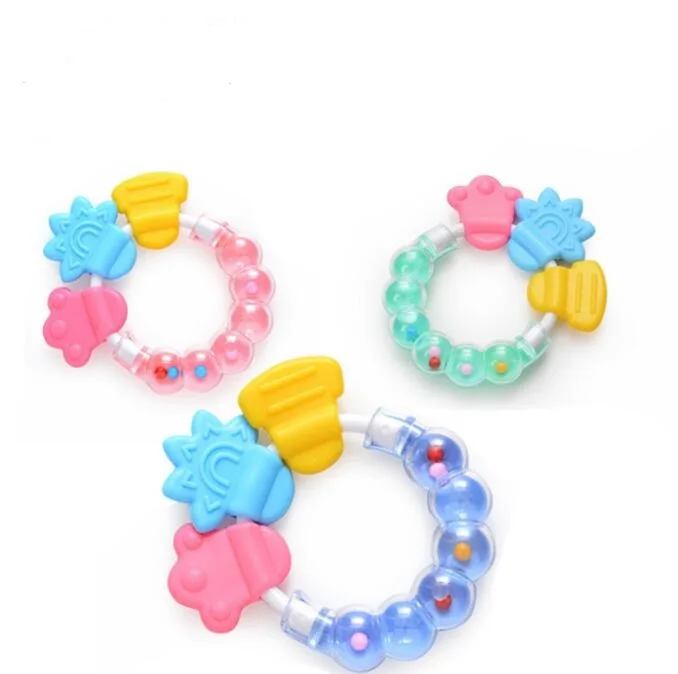 

3 Colors Necklace Silicone Teethers With Rattle Teether Toys Teething Baby Care Safe Acessorios Baby Teething Gift Toddler